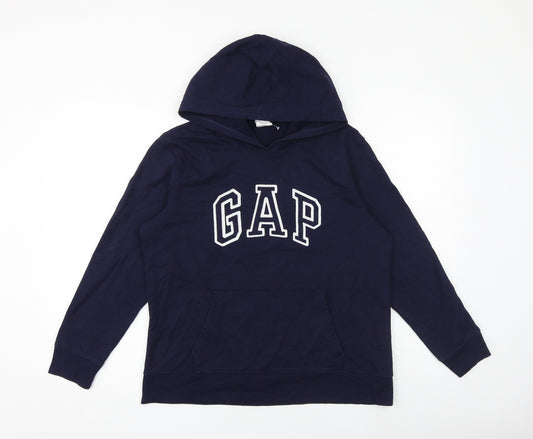 Gap Womens Blue Cotton Pullover Hoodie Size L Pullover