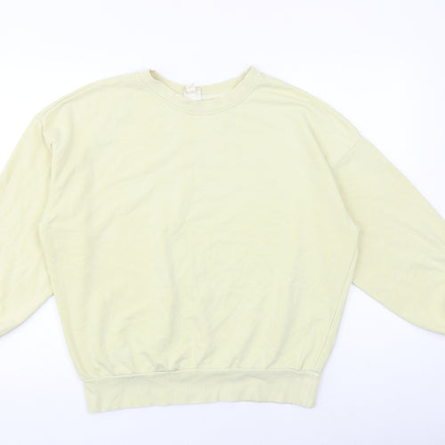 H&M Womens Yellow Cotton Pullover Sweatshirt Size S Pullover