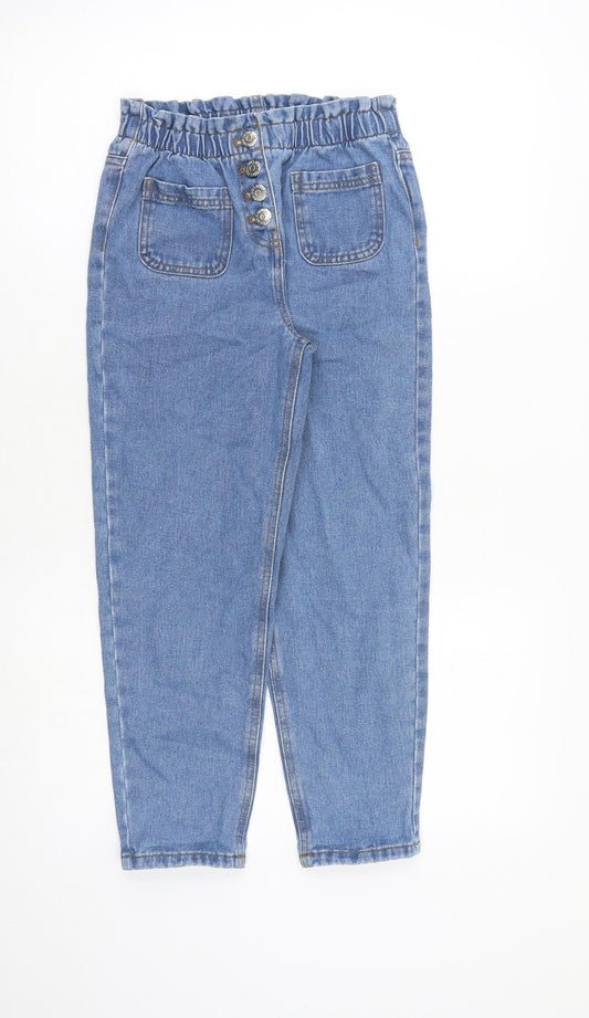 I Love Girls Wear Girls Blue 100% Cotton Skinny Jeans Size 9 Years L23 in Regular Zip