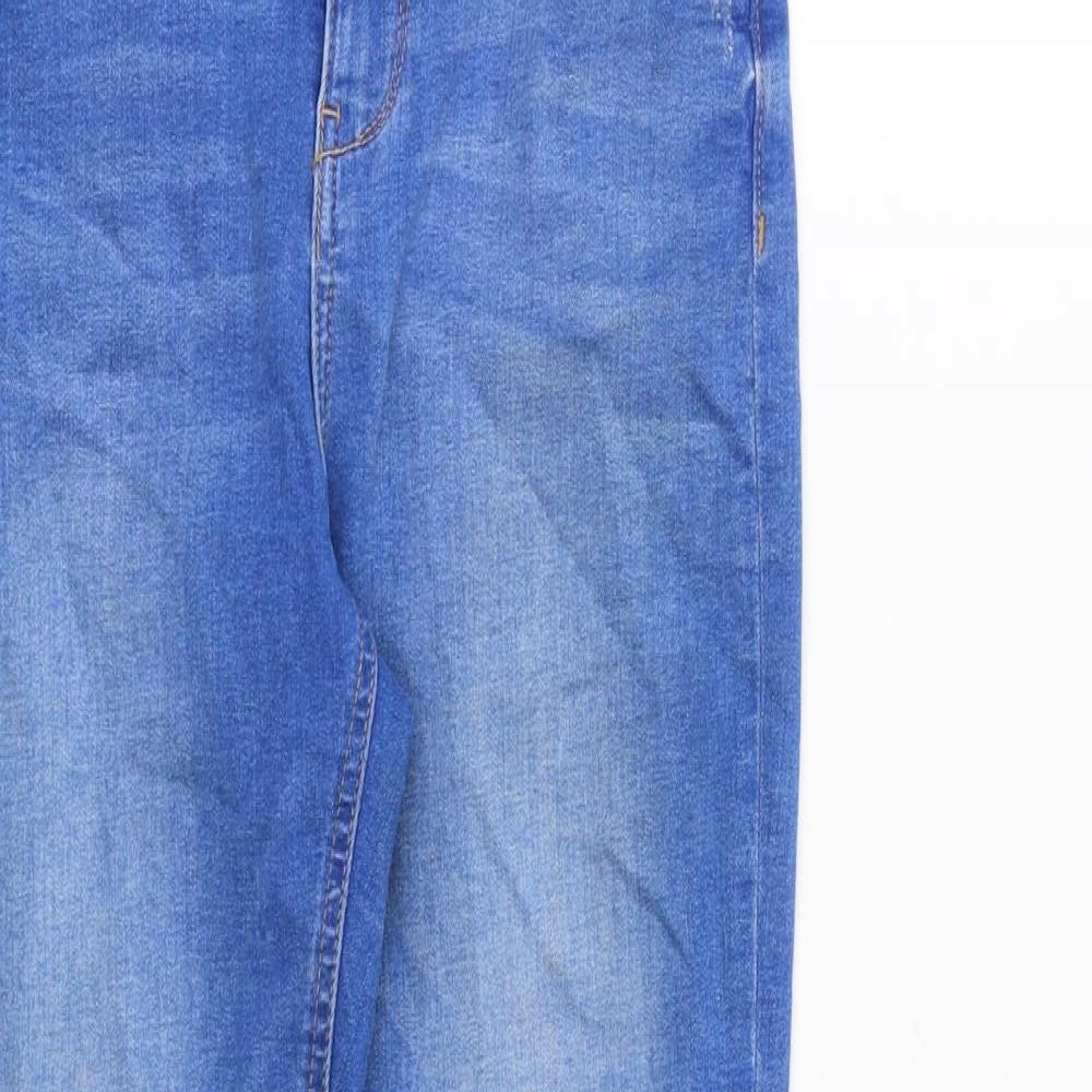 Denim & Co. Womens Blue Cotton Skinny Jeans Size 10 L27 in Regular Zip - Raw Hem