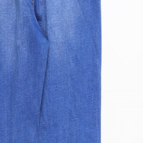 Denim & Co. Womens Blue Cotton Skinny Jeans Size 10 L27 in Regular Zip - Raw Hem