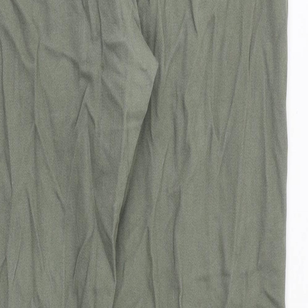 H&M Mens Green Cotton Straight Jeans Size 34 in L31 in Regular Zip