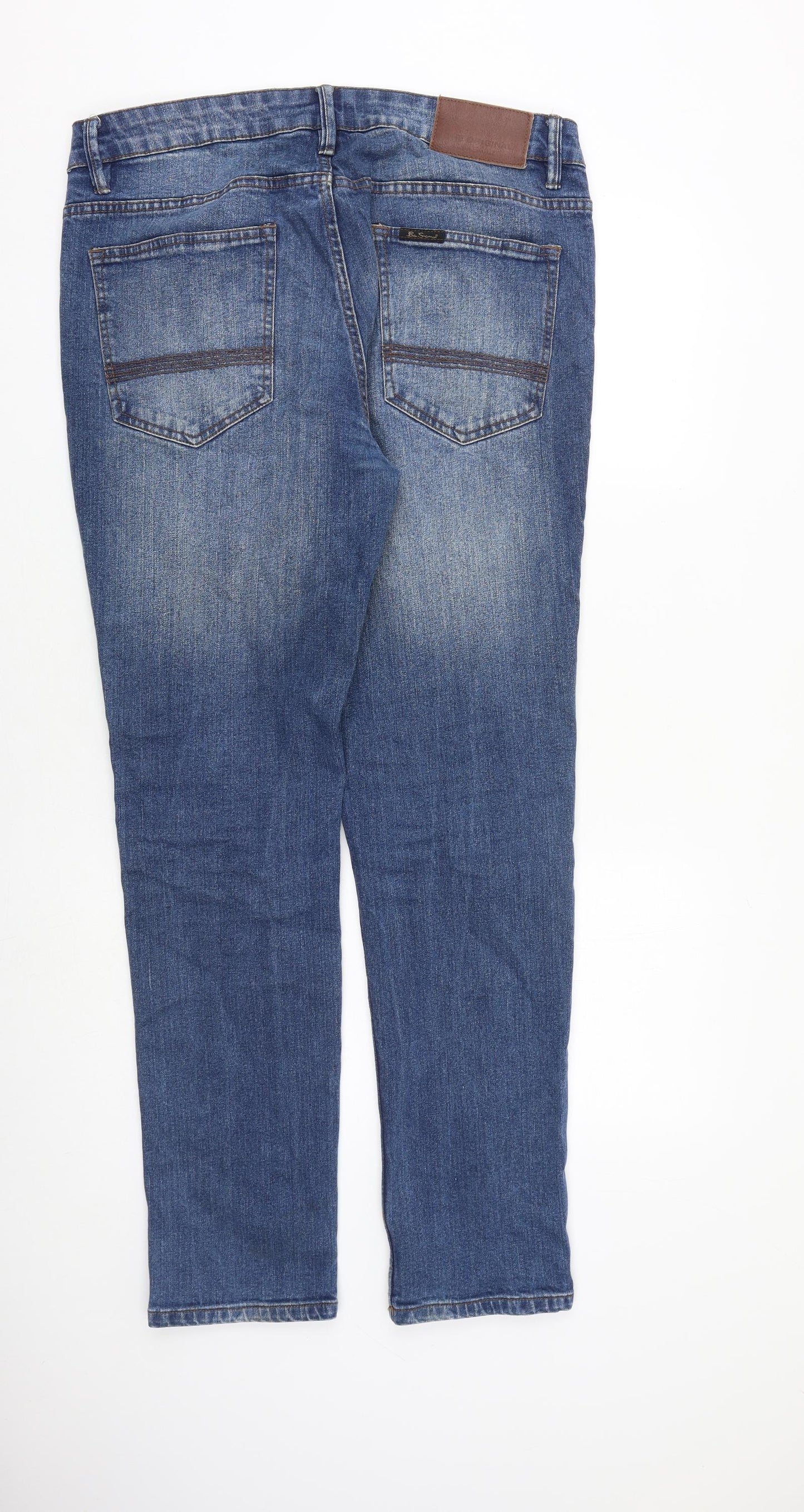 Ben Sherman Mens Blue Cotton Skinny Jeans Size 36 in L32 in Regular Zip