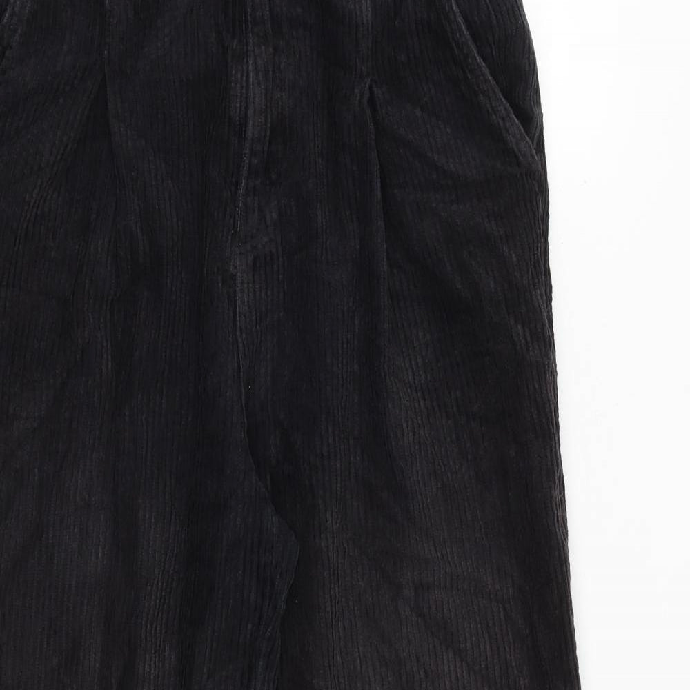 BDG Womens Black Cotton Trousers Size S L24 in Regular Zip - Raw Hem