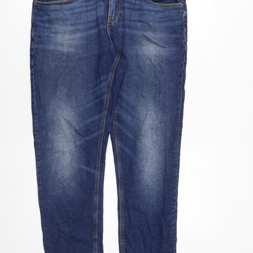 ASOS Mens Blue Cotton Straight Jeans Size 34 in L32 in Regular Zip