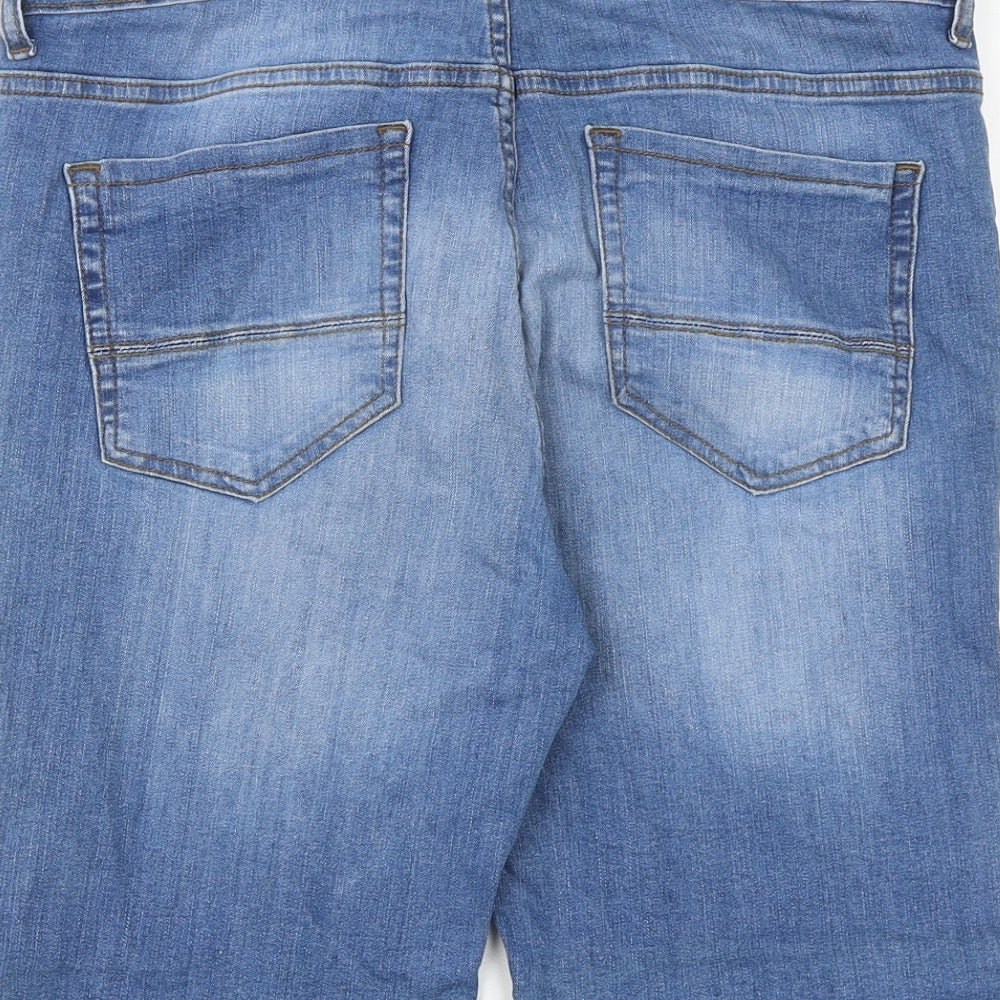 Denim & Co. Mens Blue Cotton Chino Shorts Size 32 in L10 in Regular Zip