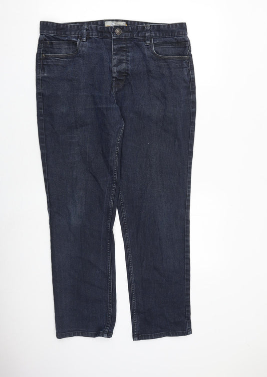 NEXT Mens Blue Cotton Straight Jeans Size 36 in L29 in Regular Zip
