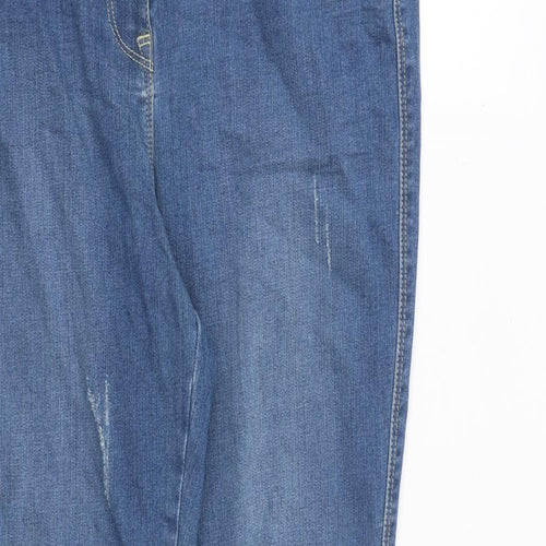 NEXT Womens Blue Cotton Skinny Jeans Size 14 L29 in Slim Zip