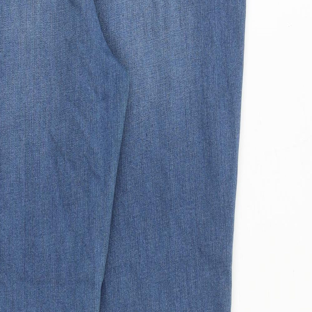 NEXT Womens Blue Cotton Skinny Jeans Size 14 L29 in Slim Zip