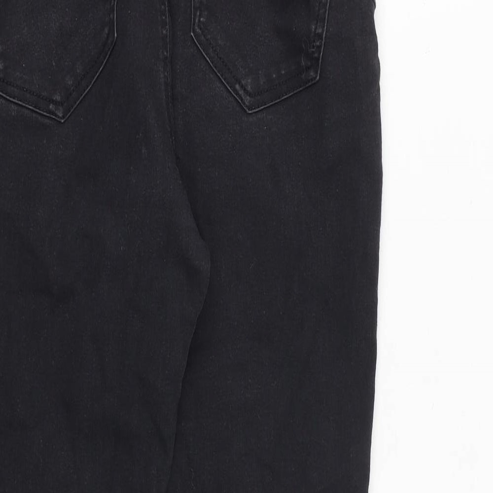 Goldigga Womens Black Cotton Skinny Jeans Size 14 L27 in Slim Zip