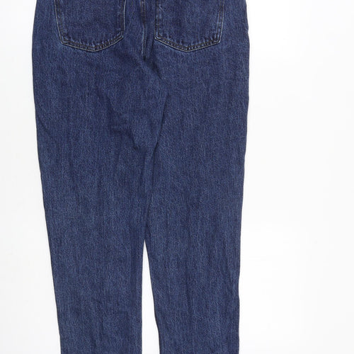 Denim & Co. Womens Blue Cotton Tapered Jeans Size 8 L29 in Regular Zip