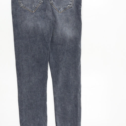 River Island Womens Blue Cotton Skinny Jeans Size 8 L27 in Regular Zip