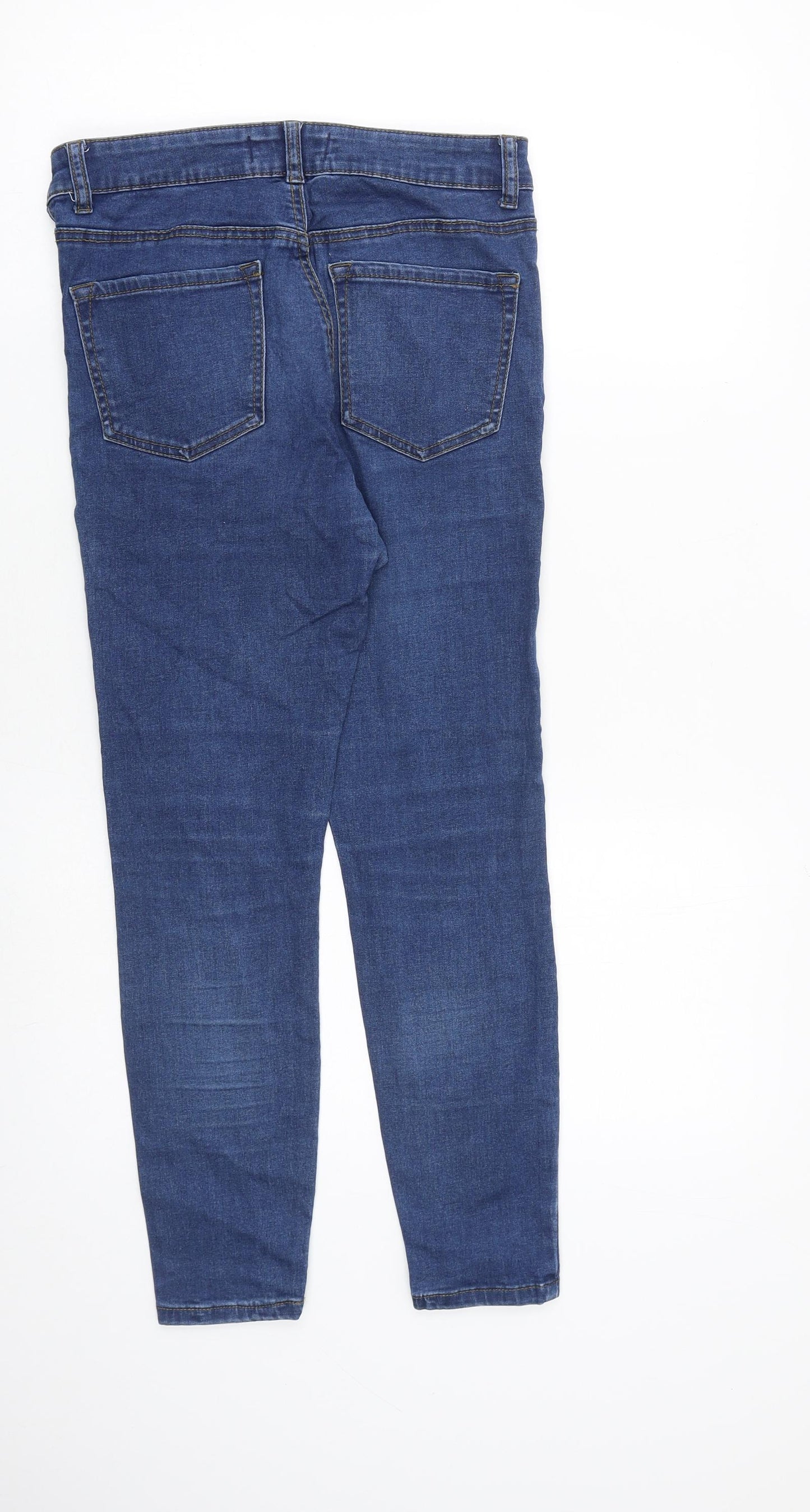 Denim & Co. Womens Blue Cotton Skinny Jeans Size 12 L26 in Regular Zip