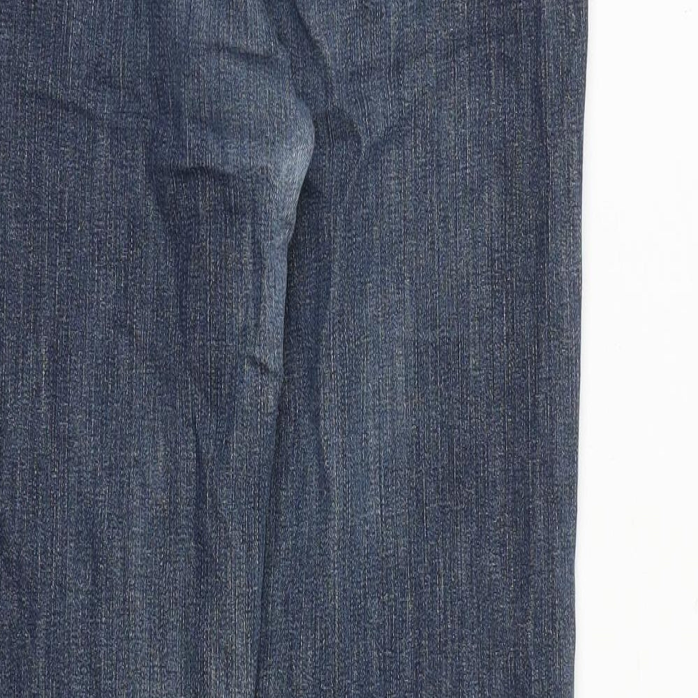 NEXT Womens Blue Cotton Straight Jeans Size 12 L28 in Regular Zip