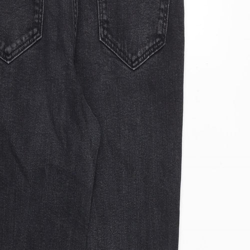 TU Womens Grey Cotton Straight Jeans Size 12 L28 in Regular Zip