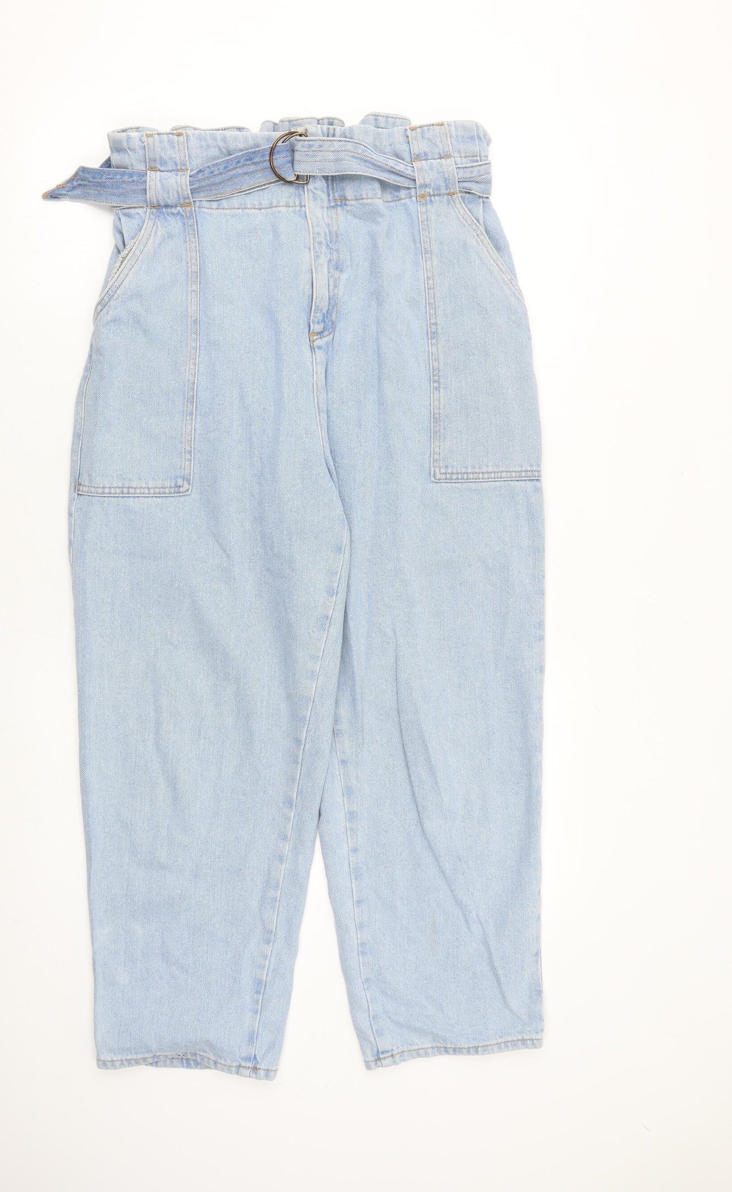 River Island Womens Blue Cotton Tapered Jeans Size 16 L25 in Regular Zip