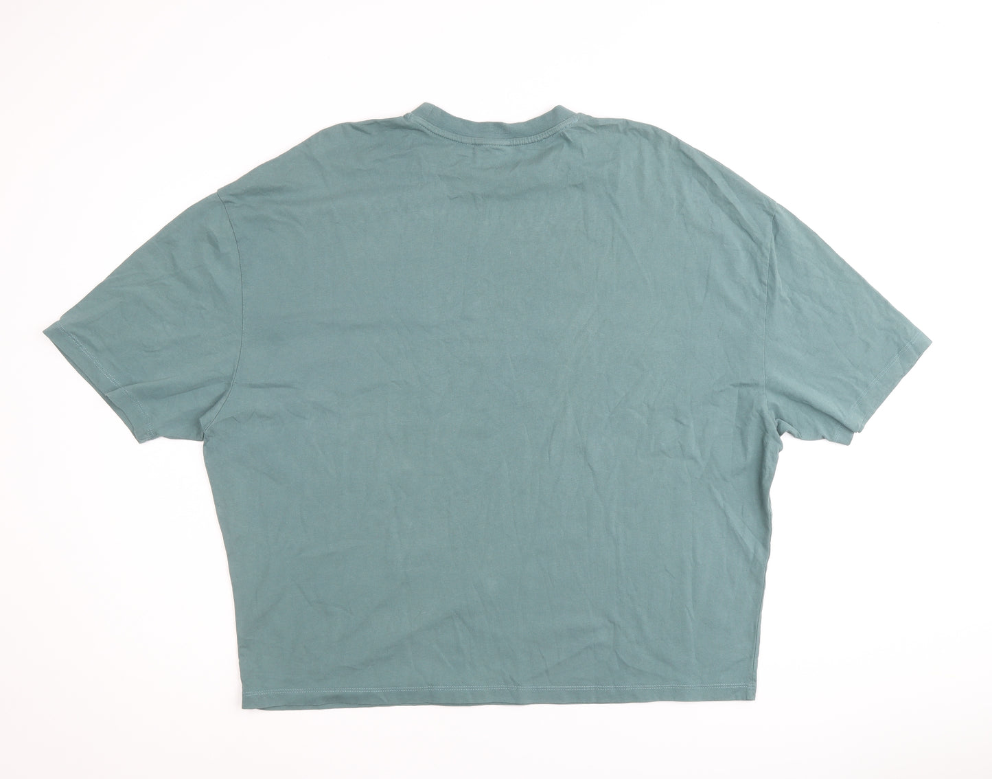 ASOS Womens Green Cotton Basic T-Shirt Size L Crew Neck