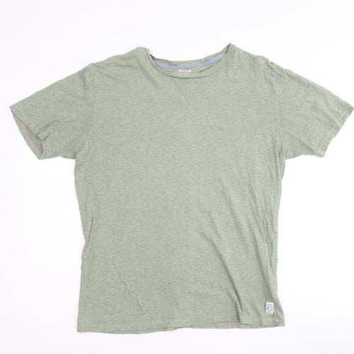 FCUK Mens Green Cotton T-Shirt Size M Round Neck