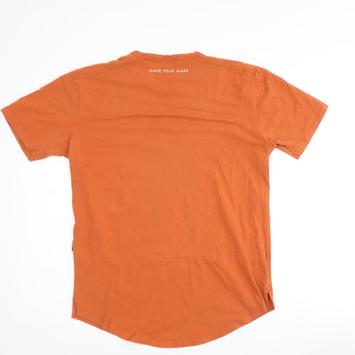 Doyoueven Mens Orange Polyester T-Shirt Size L Round Neck - Leave your mark