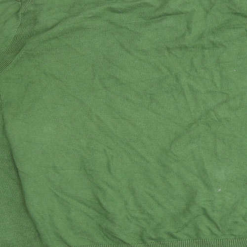 Gap Mens Green V-Neck Cotton Pullover Jumper Size XL Long Sleeve