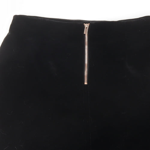 NEXT Womens Black Polyester Mini Skirt Size 12 Zip