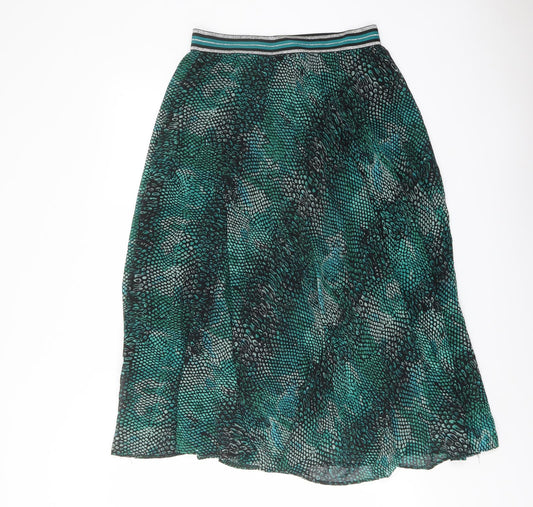 Sonder Studio Womens Green Geometric Polyester Swing Skirt Size 10
