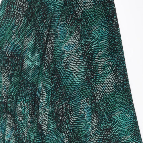 Sonder Studio Womens Green Geometric Polyester Swing Skirt Size 10