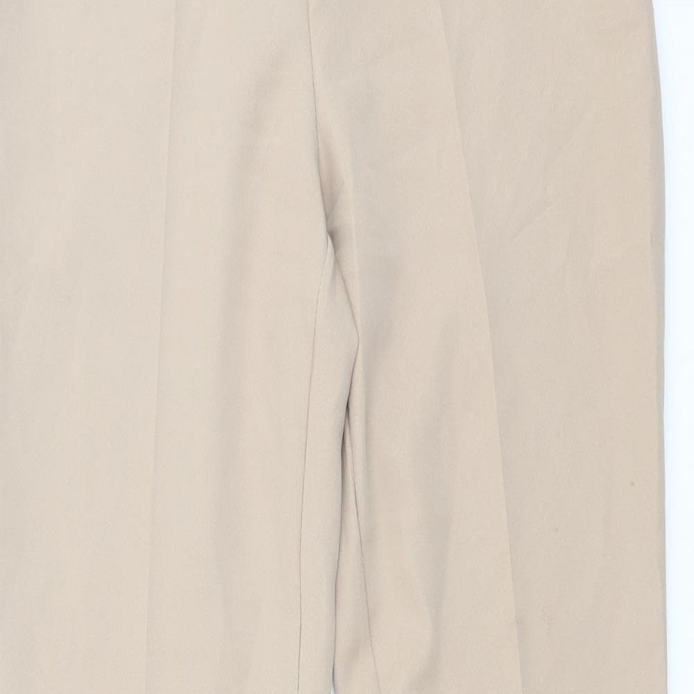 Boohoo Womens Beige Polyester Trousers Size 10 L33 in Regular Zip