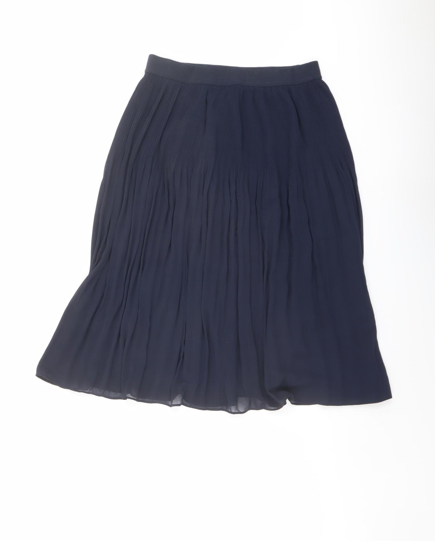 H&M Womens Blue Polyester Pleated Skirt Size 12