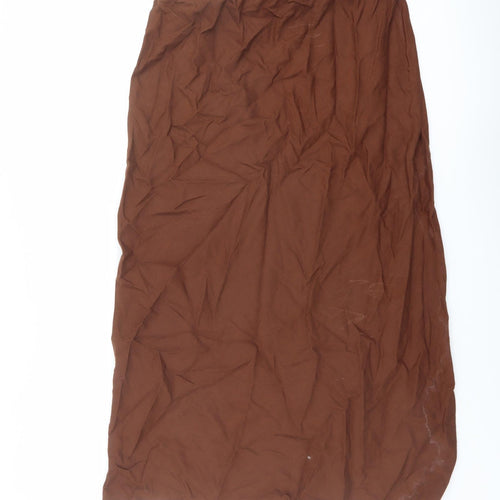 Marks and Spencer Womens Brown Viscose A-Line Skirt Size 14
