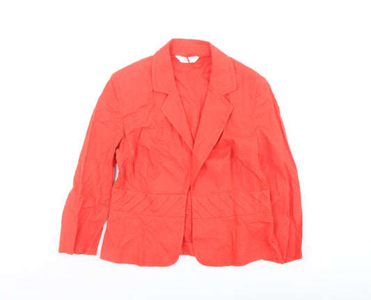 Marks and Spencer Womens Red Jacket Blazer Size 12 Hook & Eye