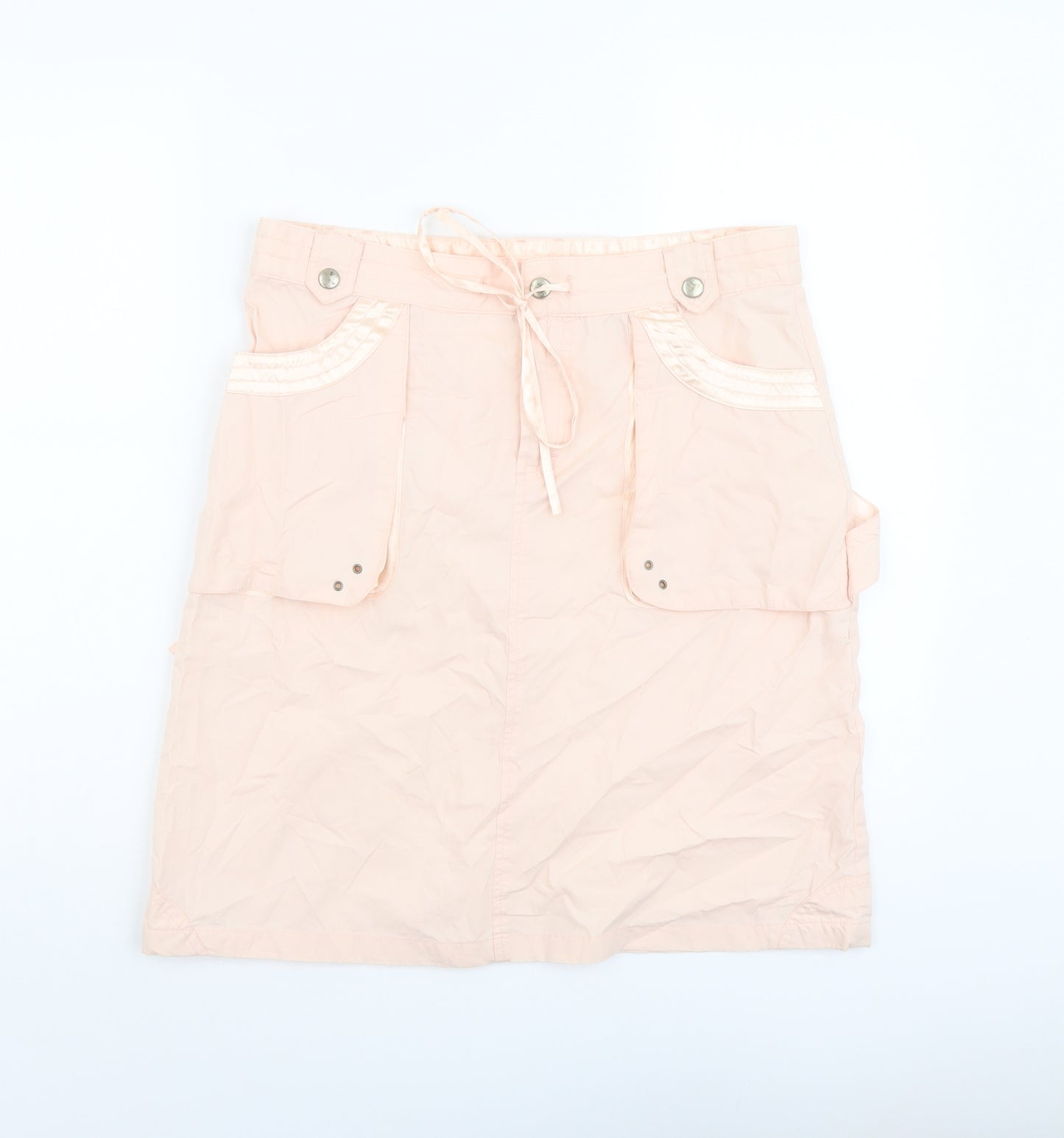 Miss Selfridge Womens Pink Polyester Cargo Skirt Size 10 Snap