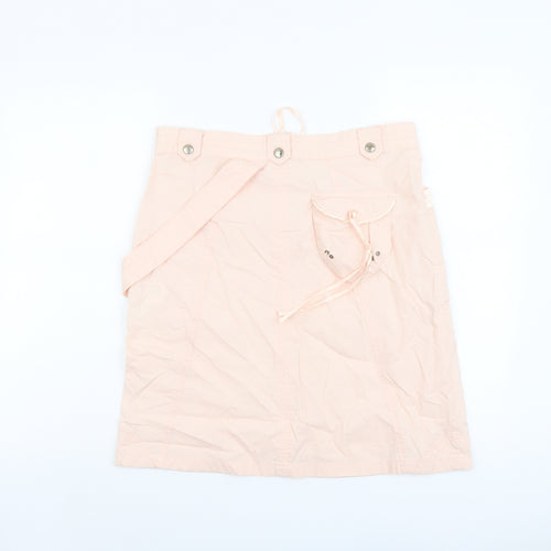 Miss Selfridge Womens Pink Polyester Cargo Skirt Size 10 Snap