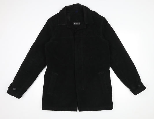 Marks and Spencer Mens Black Pea Coat Coat Size M Button