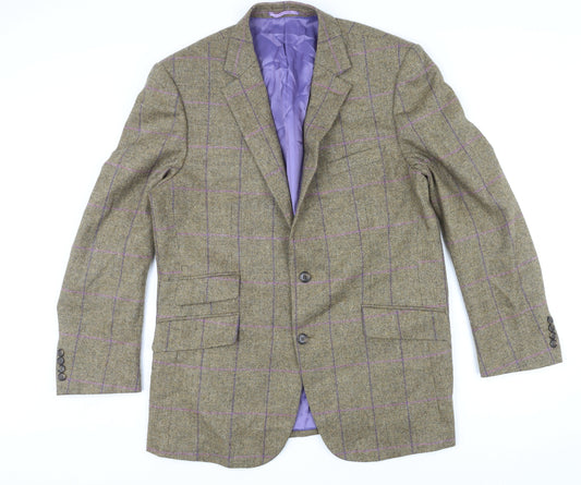 Gurteen Esquire Mens Multicoloured Check Wool Jacket Blazer Size 44 Regular