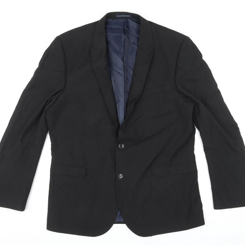 NEXT Mens Black Wool Jacket Suit Jacket Size 44 Regular