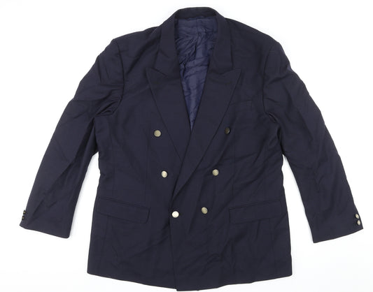James Barry Mens Blue Polyester Jacket Blazer Size 44 Regular