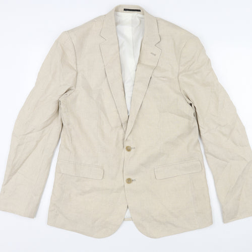 ASOS Mens Beige Linen Jacket Suit Jacket Size 40 Regular