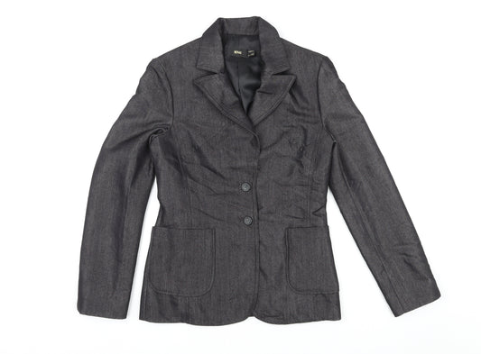 Mango Womens Black Jacket Blazer Size 12 Button