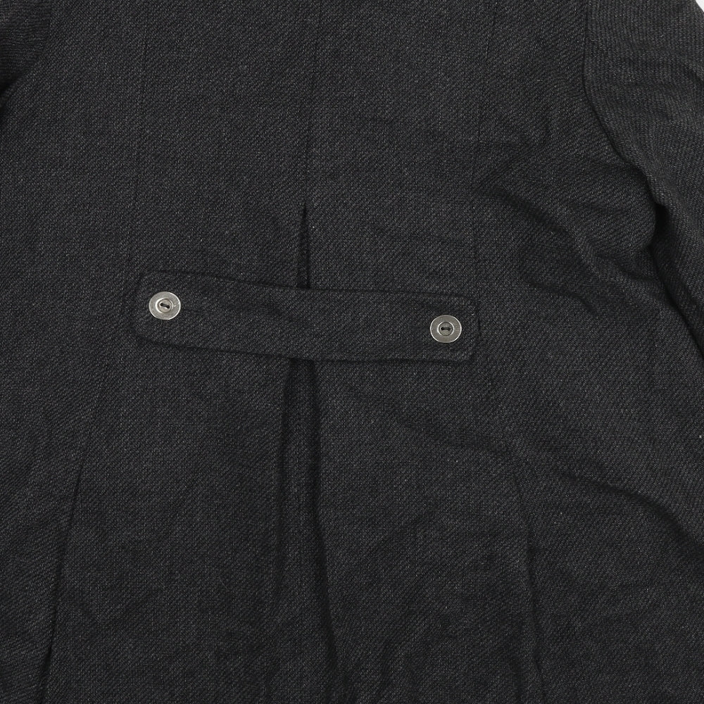 NEXT Womens Grey Geometric Pea Coat Coat Size 18 Button