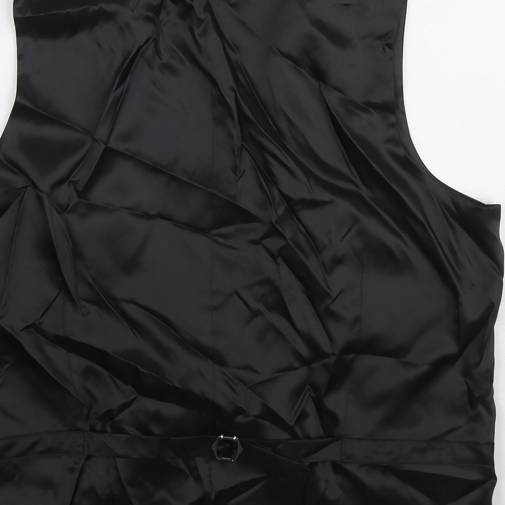 Marks and Spencer Mens Black Wool Jacket Suit Waistcoat Size 44 Regular