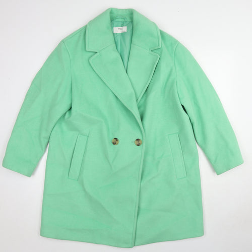 Marks and Spencer Womens Green Pea Coat Coat Size 16 Button