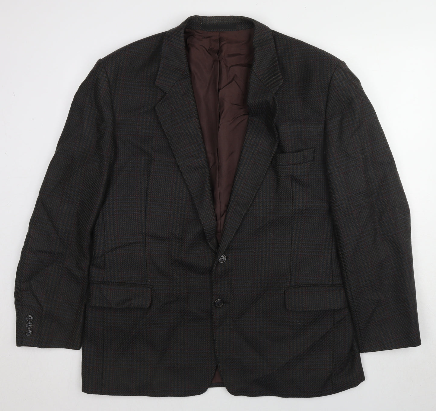 Westbury Mens Black Plaid Wool Jacket Suit Jacket Size 44 Regular