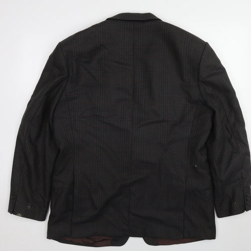 Westbury Mens Black Plaid Wool Jacket Suit Jacket Size 44 Regular