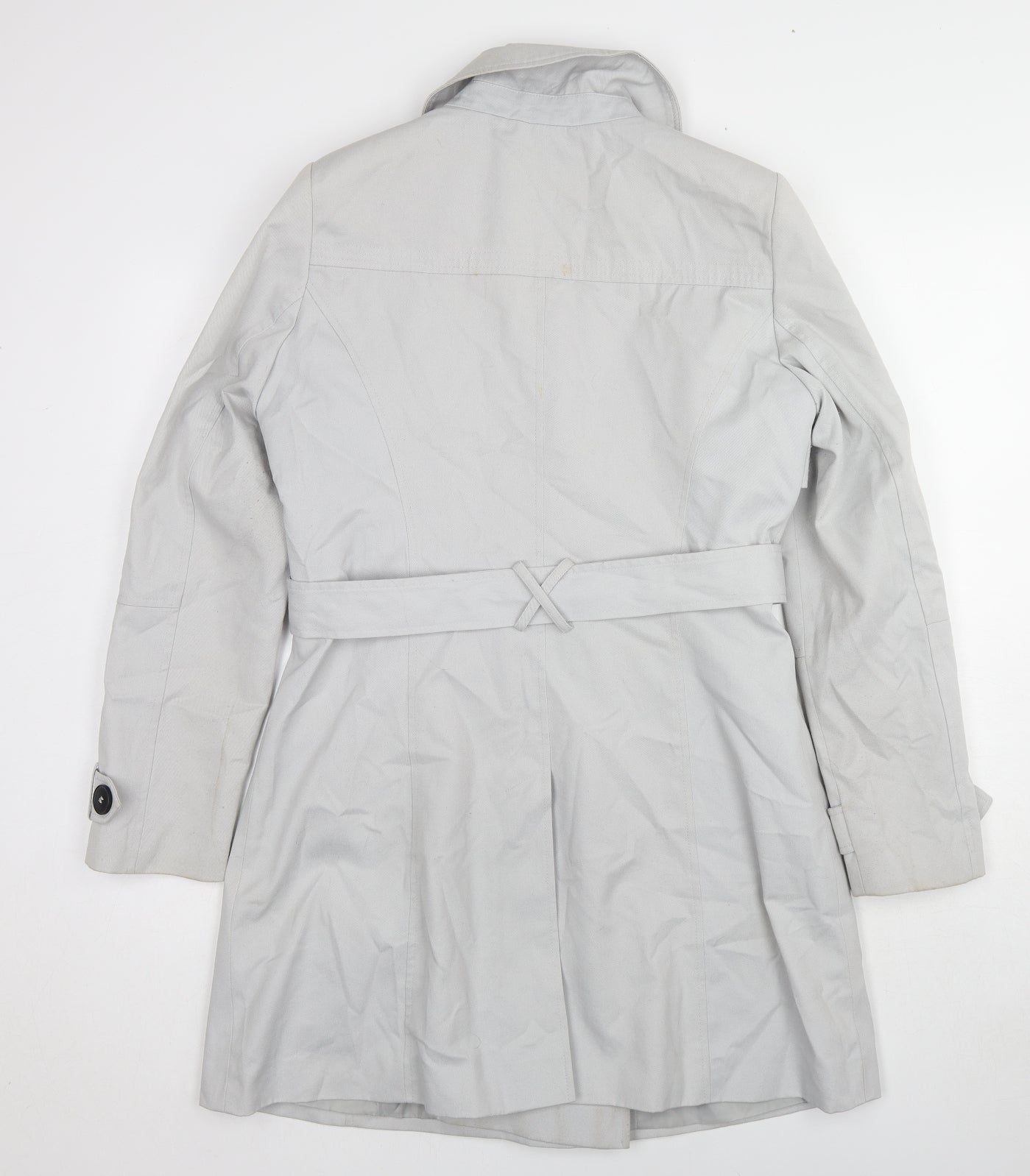 Convent Garden Womens Grey Trench Coat Coat Size 12 Button