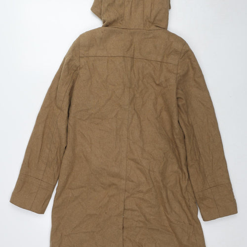 Topshop Womens Brown Overcoat Coat Size 12 Button