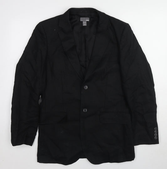 H&M Mens Black Linen Jacket Suit Jacket Size 36 Regular