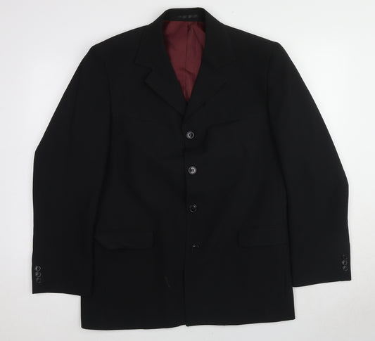 Douglas Of Sweden Mens Black Polyester Jacket Suit Jacket Size 40 Regular
