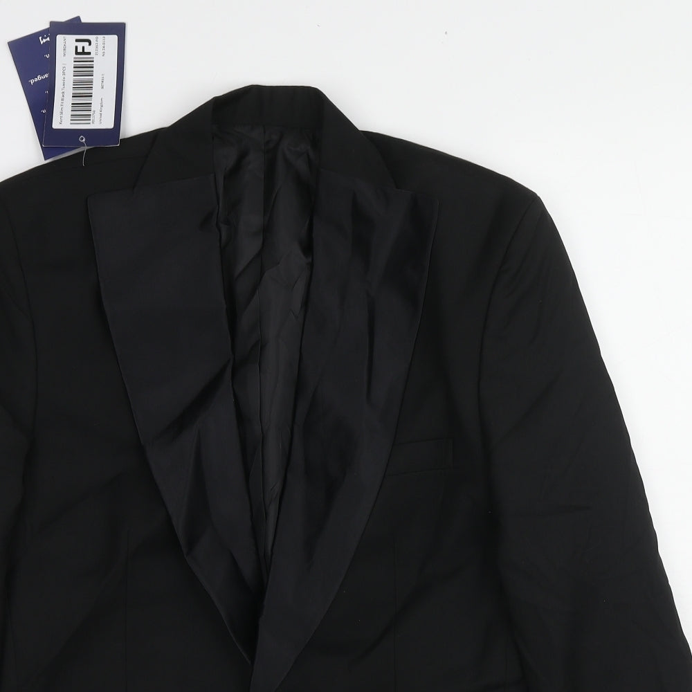 Imperial Stich Mens Black Polyester Tuxedo Suit Jacket Size 38 Regular