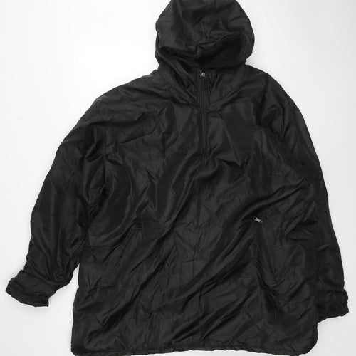 OHS Mens Black Rain Coat Jacket Size M Zip - Size M/L